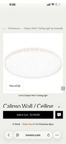 Artemide calipso ceiling wall - artemide,
